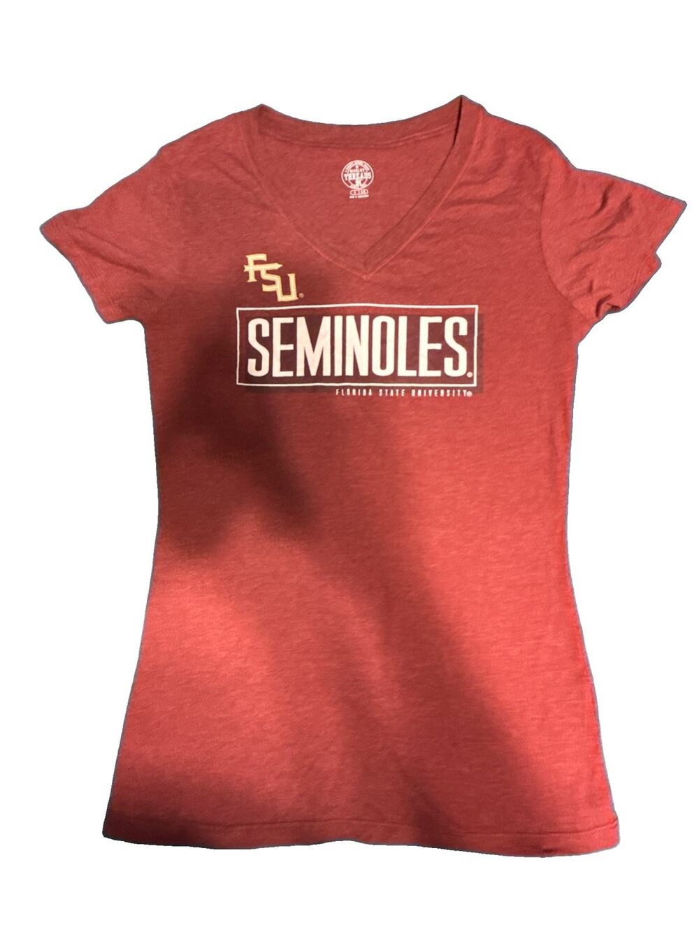 FSU Seminoles Ladies Graphic T Shirt Short Sleeve. Crew Neck Size Small